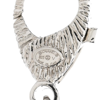 Chanel Pearl Crystal CC Choker Necklace Silver Pearly White 5 of 7