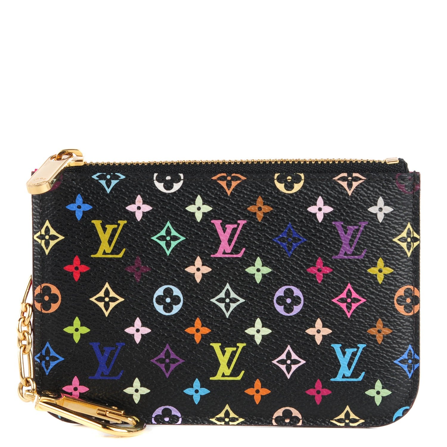 Louis Vuitton Monogram Multicolor Key Pouch Black Grenade 1 of 7