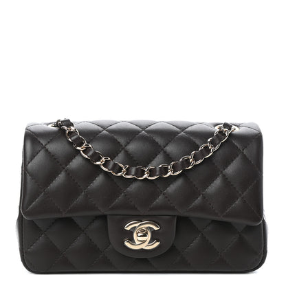 Chanel Lambskin Quilted Mini Rectangular Flap Dark Brown 1 of 10
