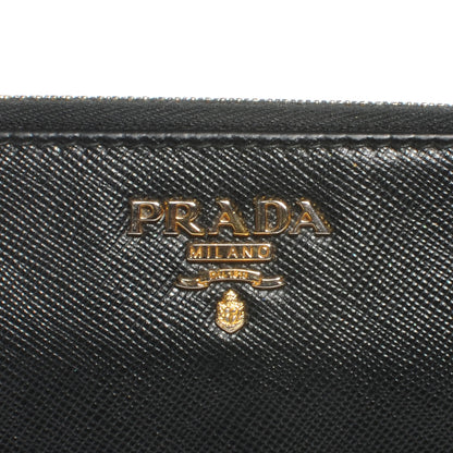 Prada Saffiano Zip Around Wallet Nero Black 5 of 10