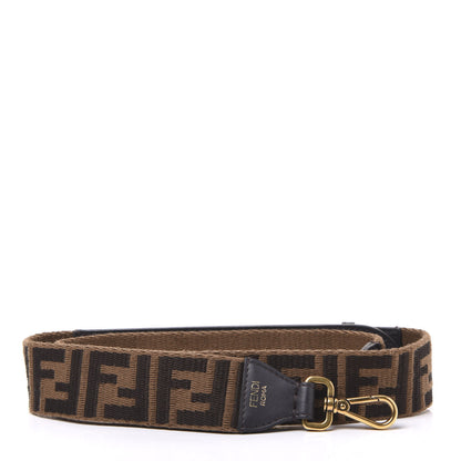 Fendi Ribbon Vitello Century FF 1974 Flat Studded Strap You Fango Marrone Ebano 1 of 6