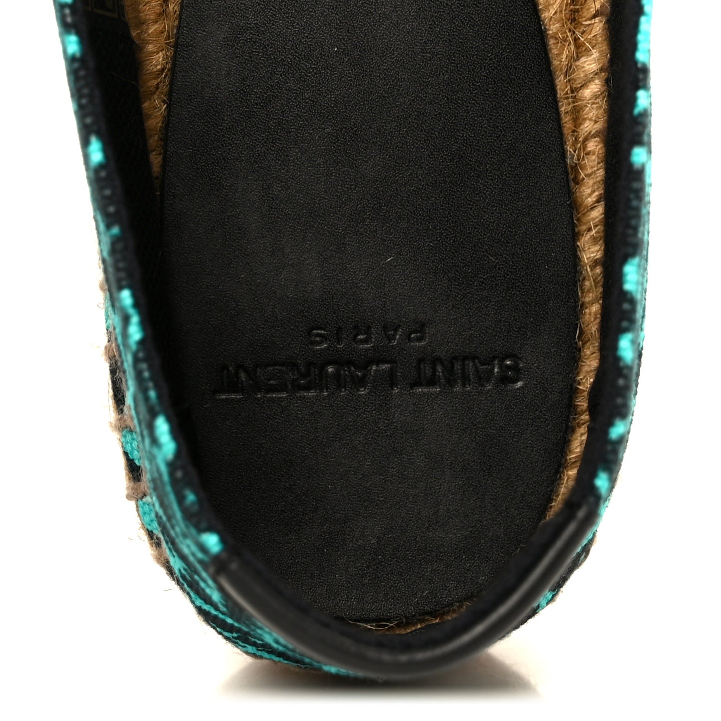 Canvas Leopard Print Espadrilles 37 Aqua Black