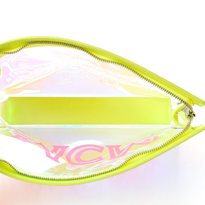 MCM Iridescent PVC Wristlet Neon Yellow 6 of 10
