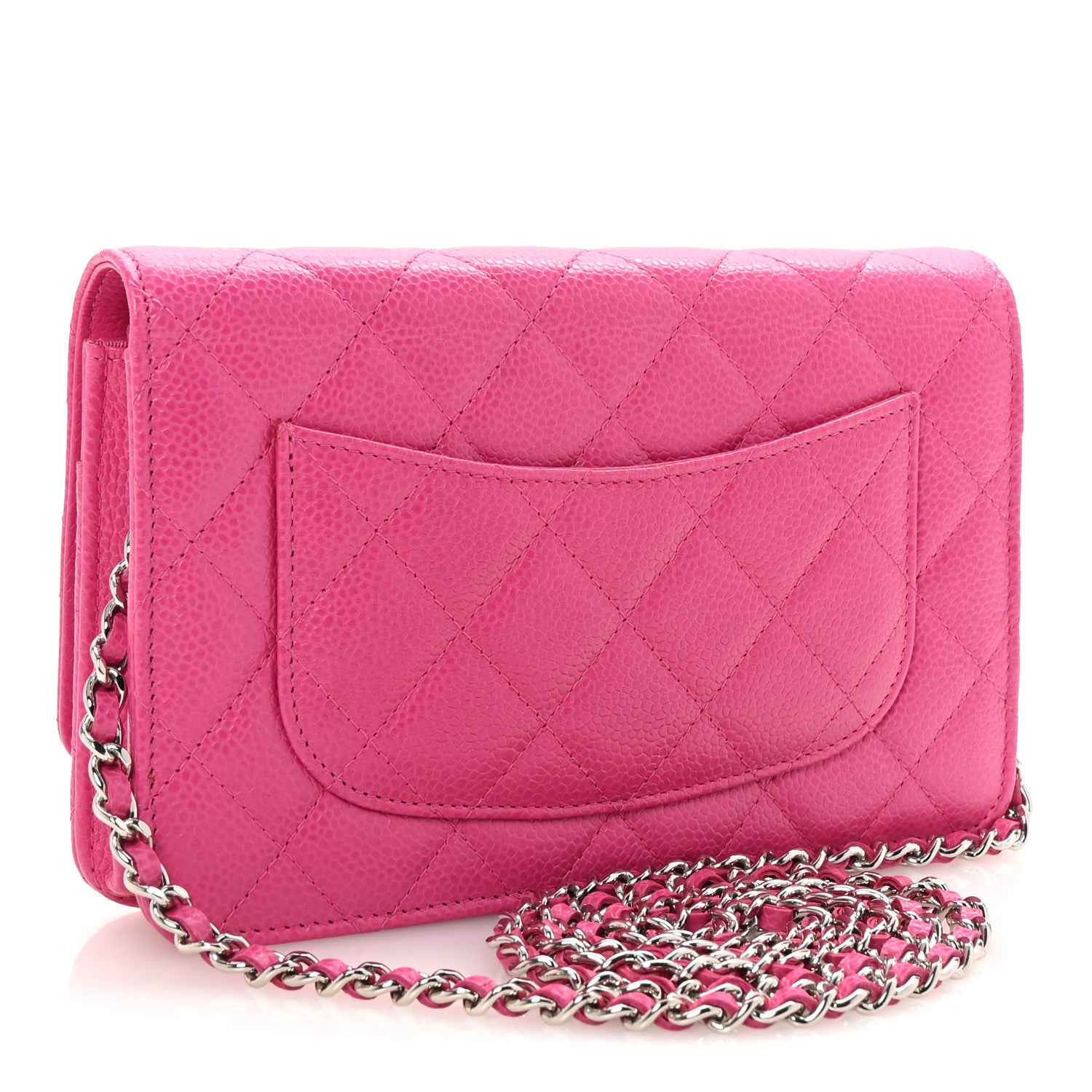 Chanel Caviar Quilted Wallet on Chain WOC Pink 3 of 11