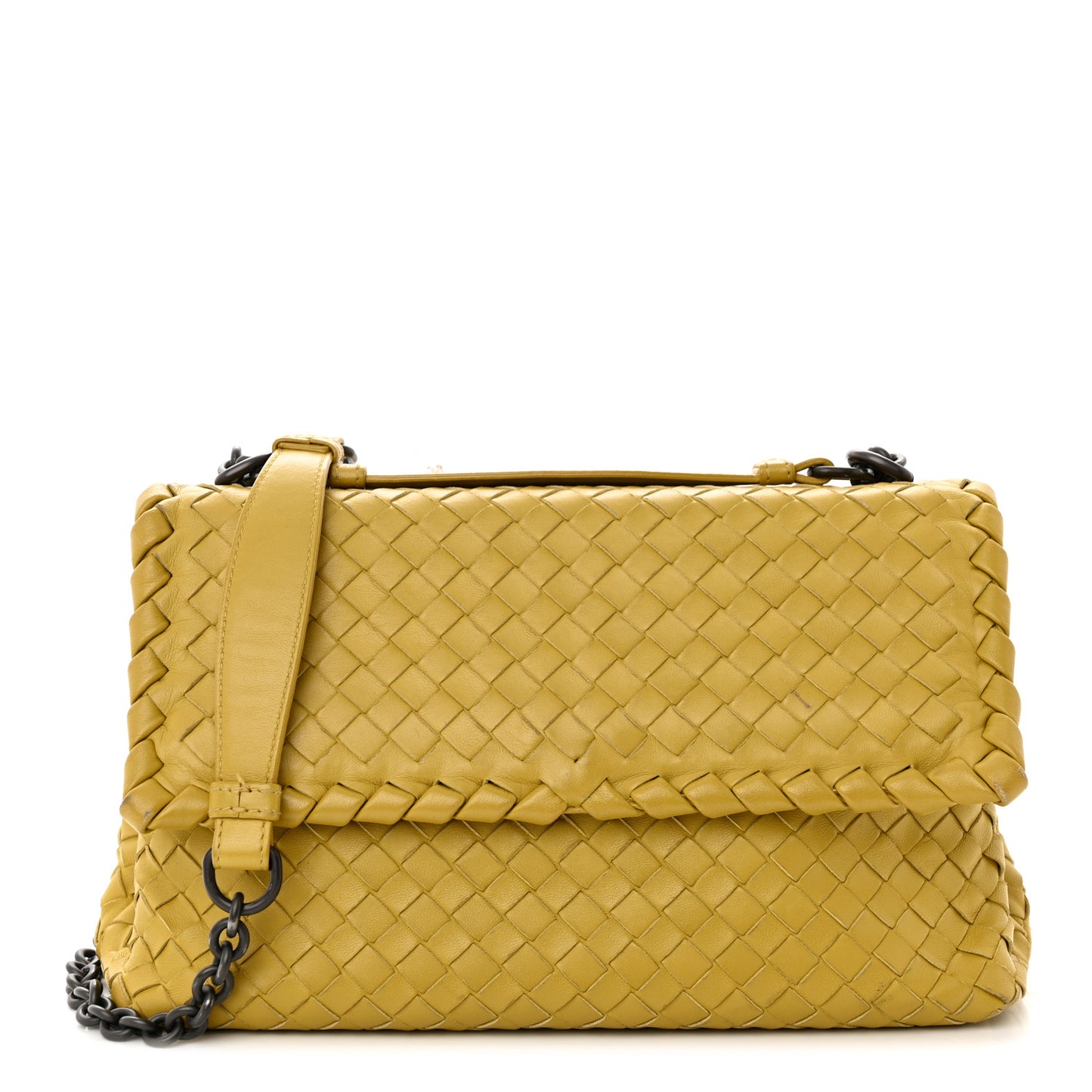 Nappa Intrecciato Small Olimpia Shoulder Bag Chartreuse