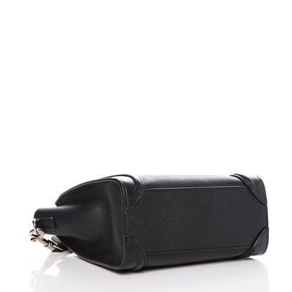 Celine Drummed Calfskin Nano Luggage Black 4 of 9