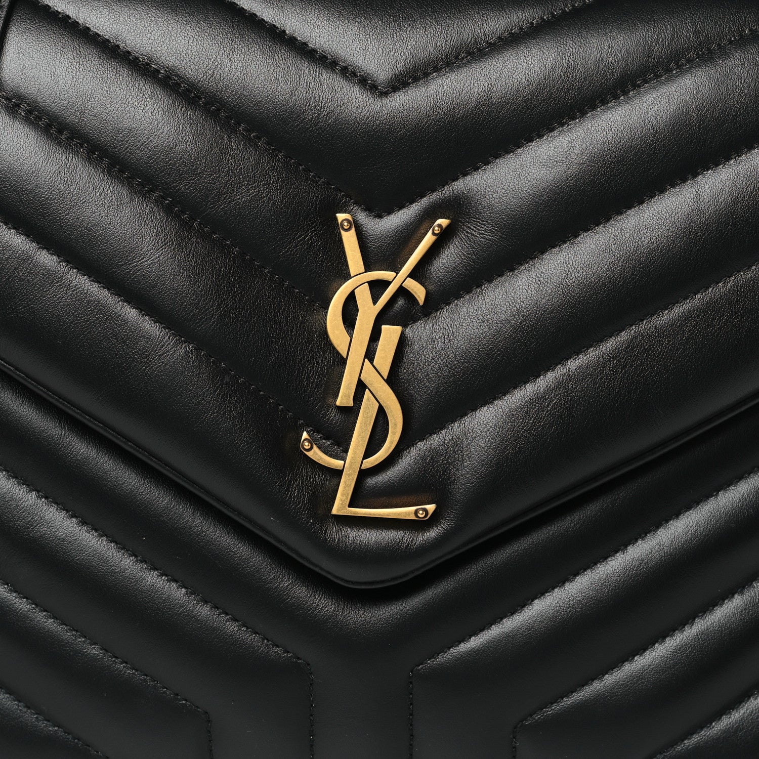 Saint Laurent Calfskin Y Quilted Monogram Medium Loulou Chain Satchel Black 8 of 10