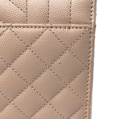 Saint Laurent Grain De Poudre Textured Mixed Matelasse Medium Triquilt Monogram Satchel Dark Beige 14 of 16