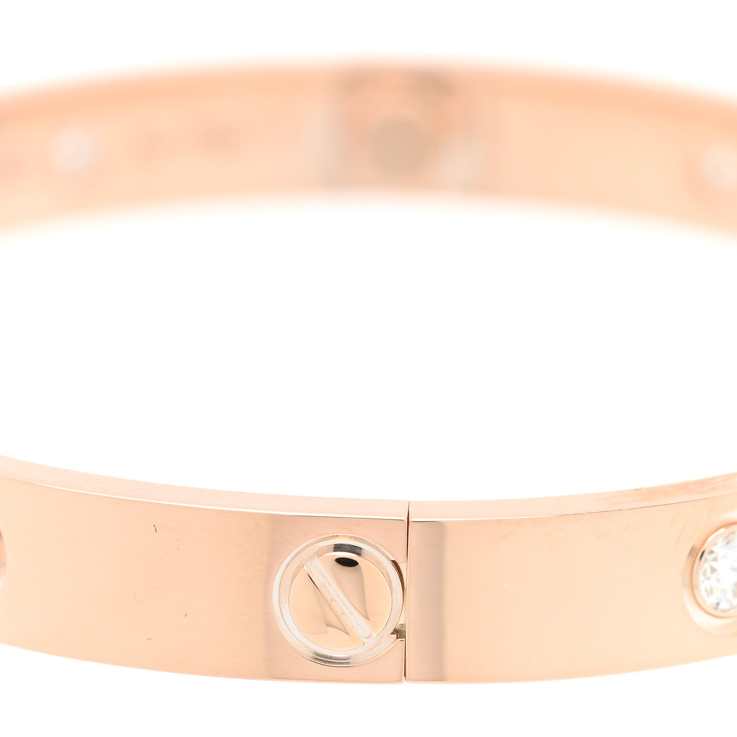 Cartier 18K Pink Gold 10 Diamond LOVE Bracelet 16 5 of 7