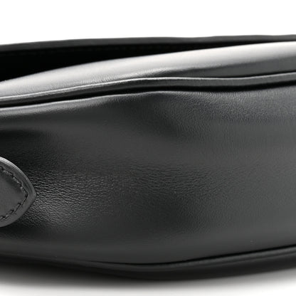 Prada Soft Calfskin Triangle Arque Flap Shoulder Bag Black 8 of 9