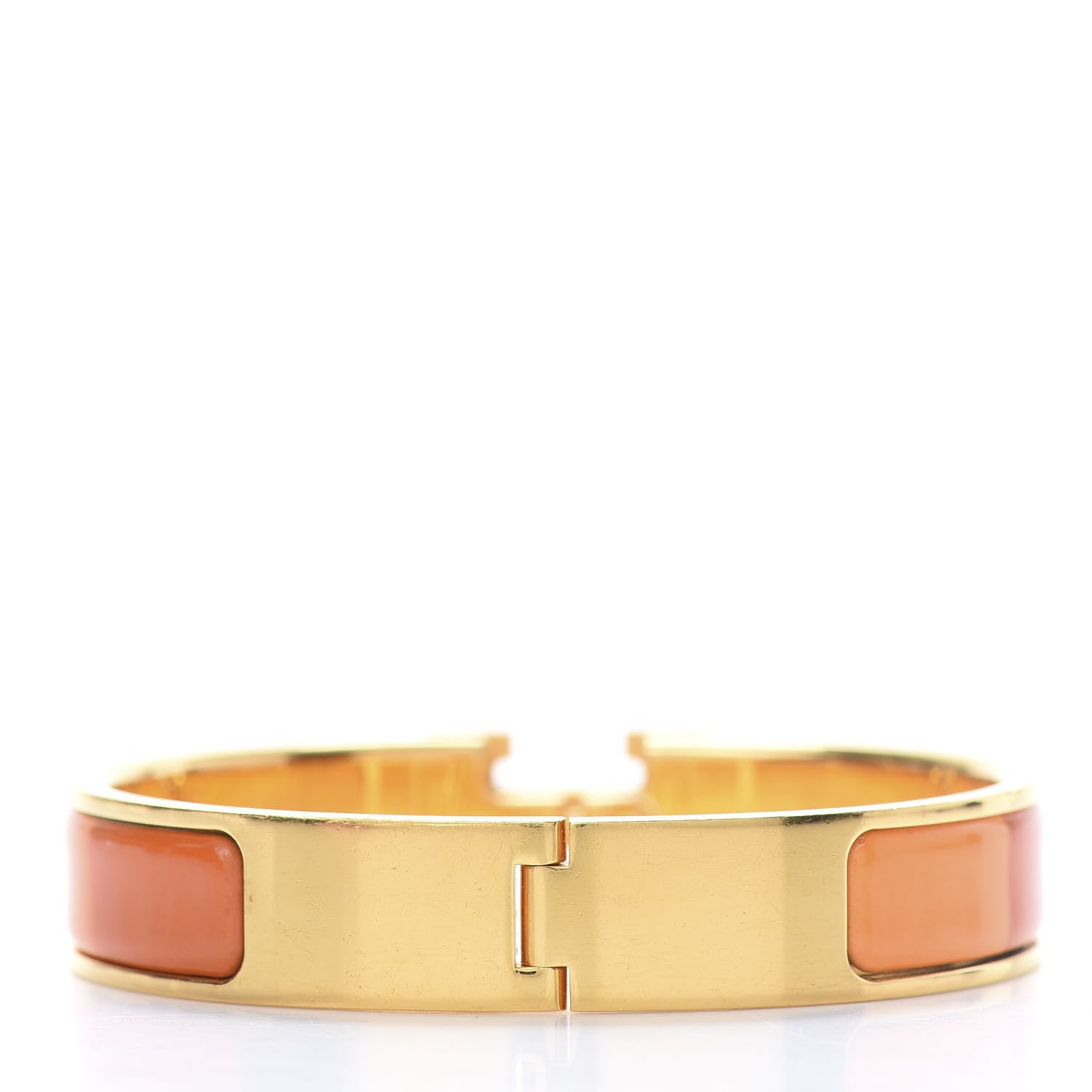 Hermes Enamel Narrow Clic Clac H Bracelet PM Rainbow Orange 3 of 5