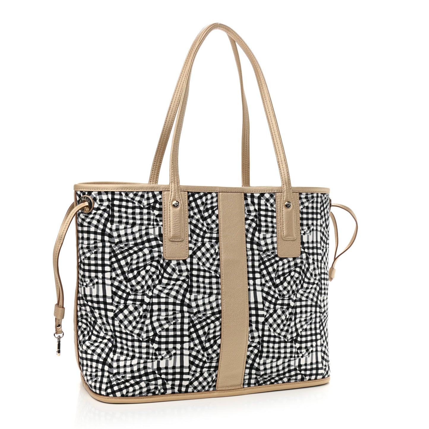 Metallic Visetos Medium Liz Reversible Shopper Tote Gold
