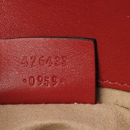 Gucci Calfskin Matelasse Super Mini GG Marmont Shoulder Bag Hibiscus Red 7 of 10