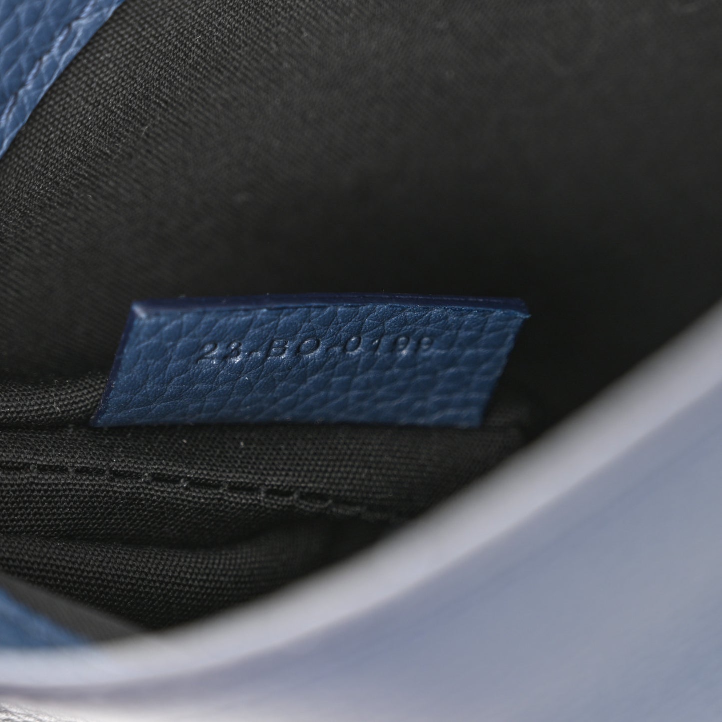 Grained Calfskin Saddle Pouch Blue