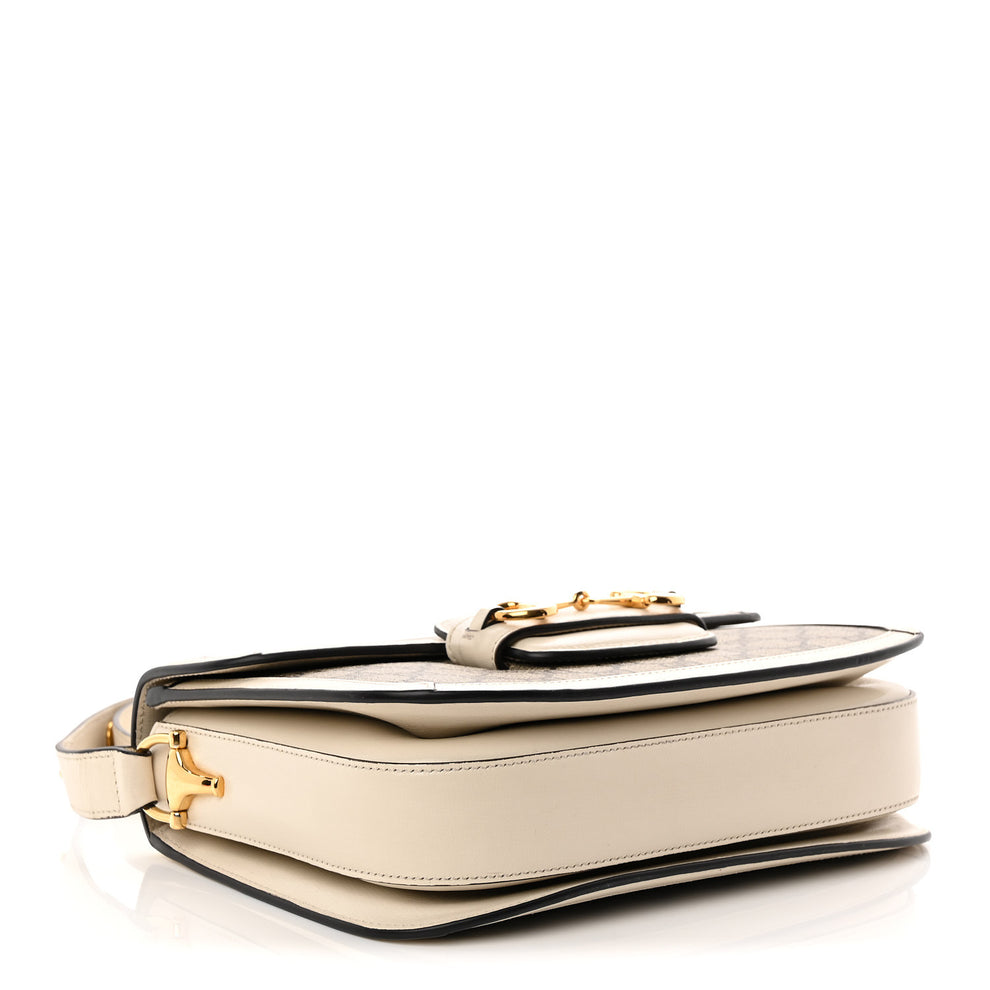Gucci GG Supreme Monogram Horsebit 1955 Shoulder Bag Beige Mystic White ...