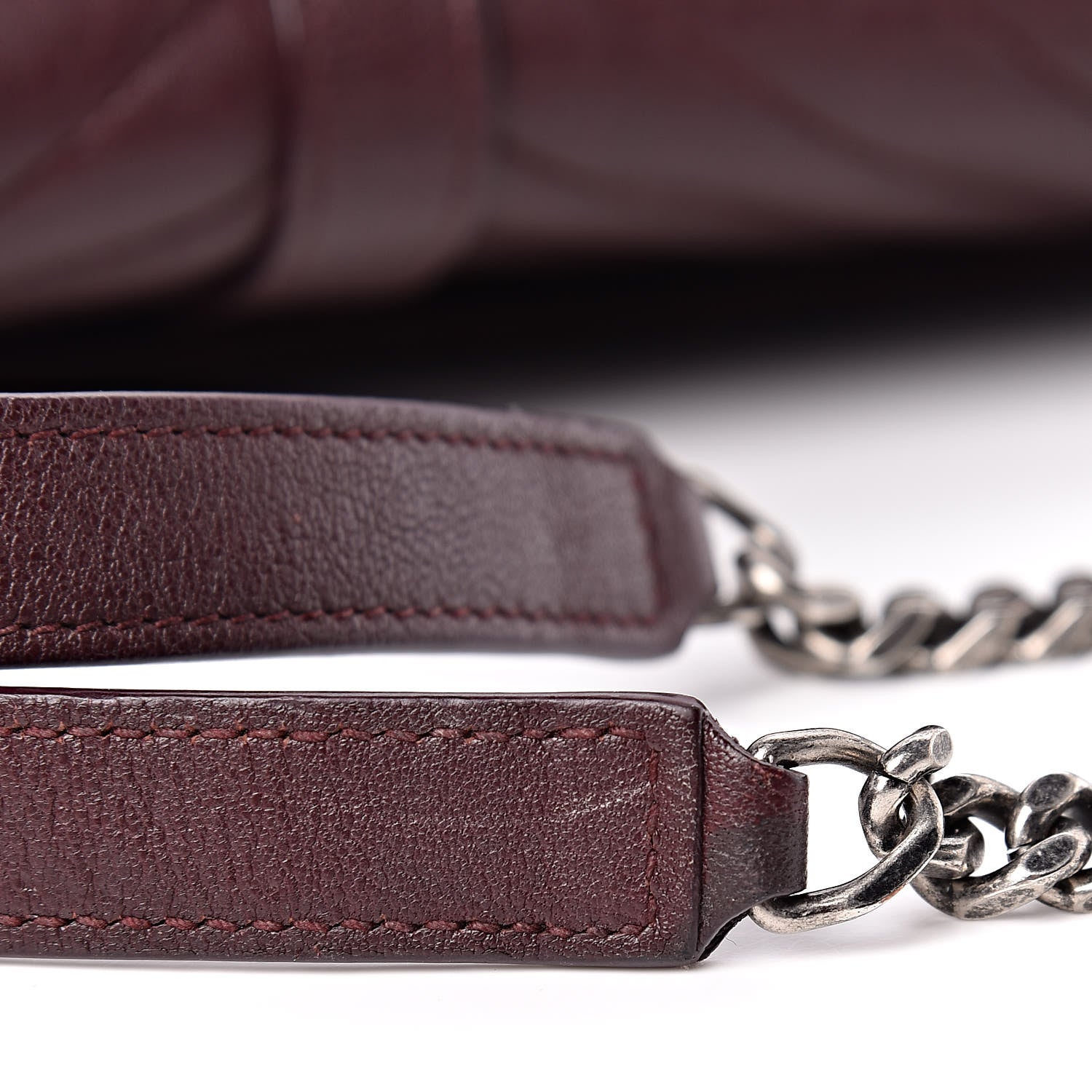 Saint Laurent Calfskin Mixed Matelasse Triquilt Large Monogram Envelope Satchel Bordeaux 34 of 34