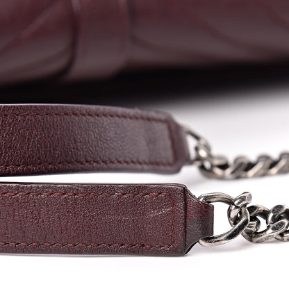 Saint Laurent Calfskin Mixed Matelasse Triquilt Large Monogram Envelope Satchel Bordeaux 34 of 34