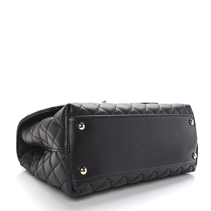 Chanel Caviar Quilted Small Coco Handle Flap Dark Brown 4 of 9