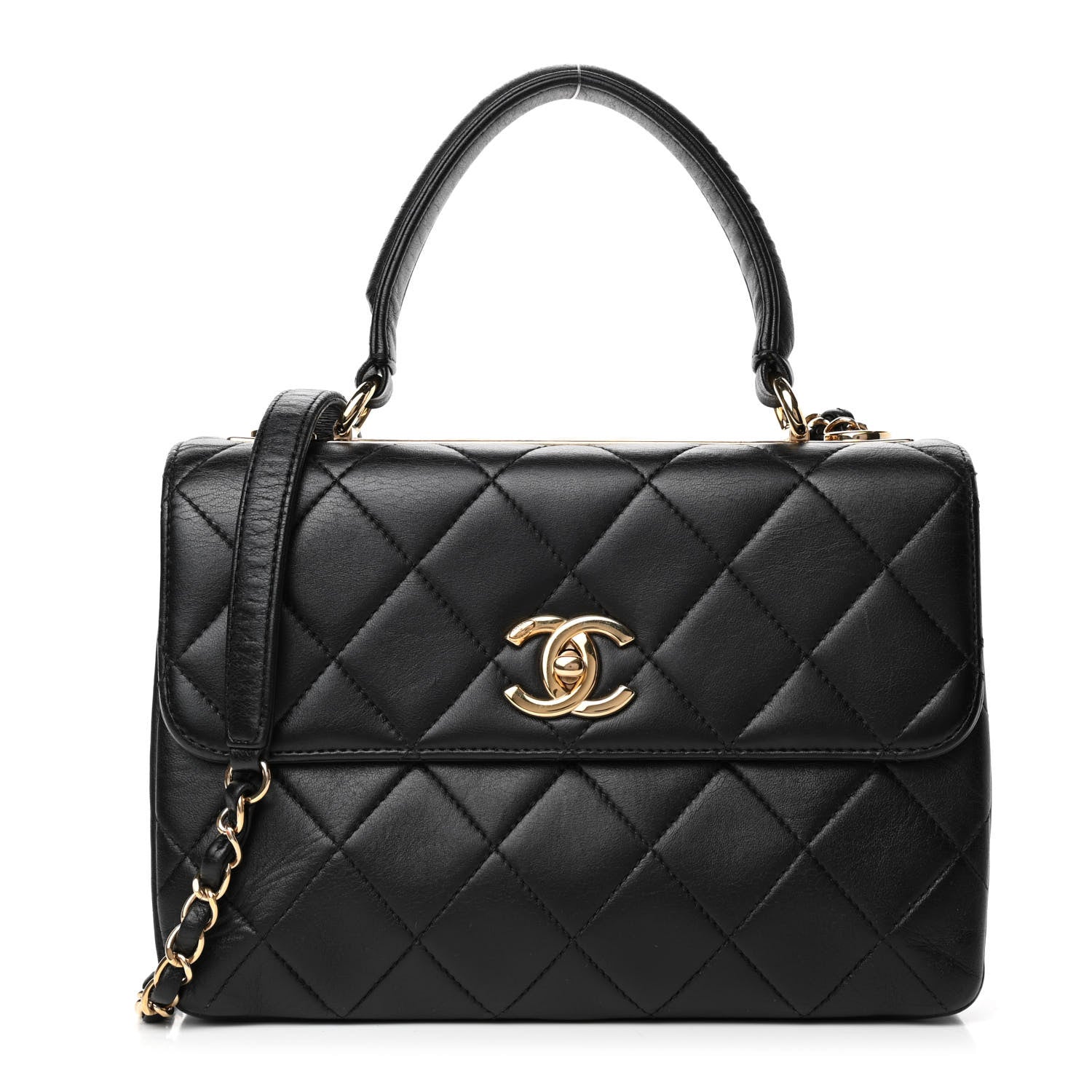 Chanel Lambskin Quilted Small Trendy CC Dual Handle Flap Bag Black 1 of 4