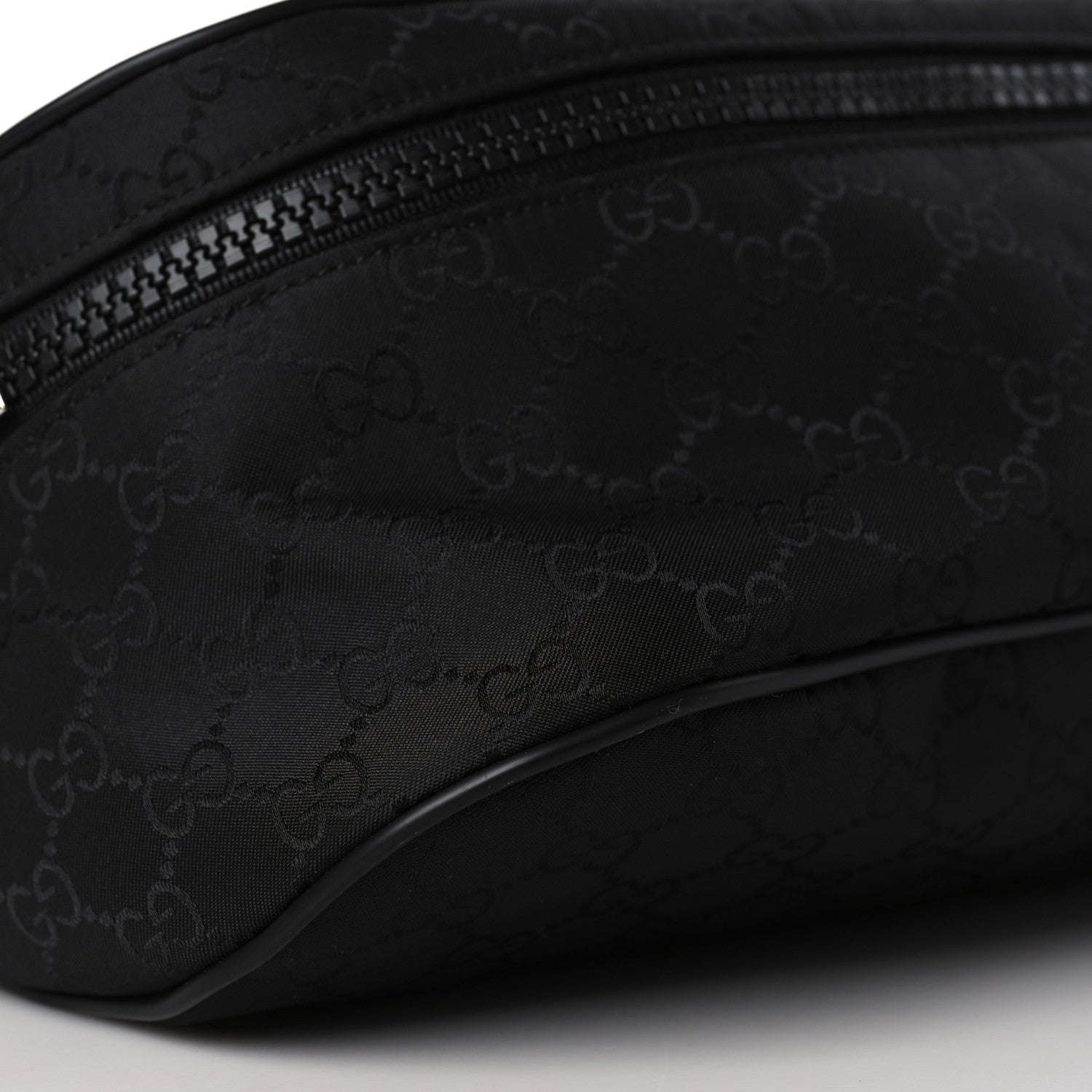 Gucci Nylon Monogram Fanny Pack Belt Bag Black 8 of 9