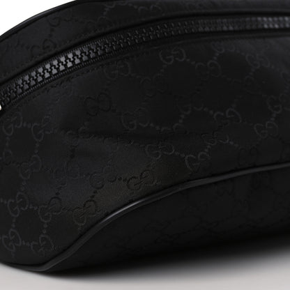 Gucci Nylon Monogram Fanny Pack Belt Bag Black 8 of 9