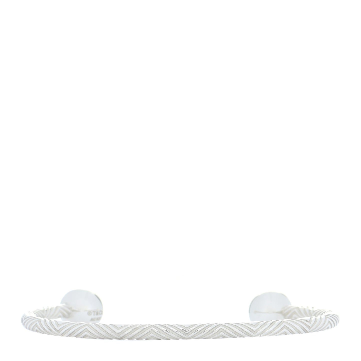 Sterling Silver Textured Barbell Cuff Bracelet