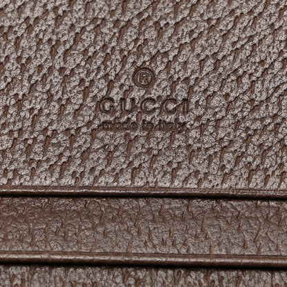Gucci Monogram Jumbo GG Textured Dollar Calfskin Diana Card Case Wallet Camel Ebony New Acero 6 of 8