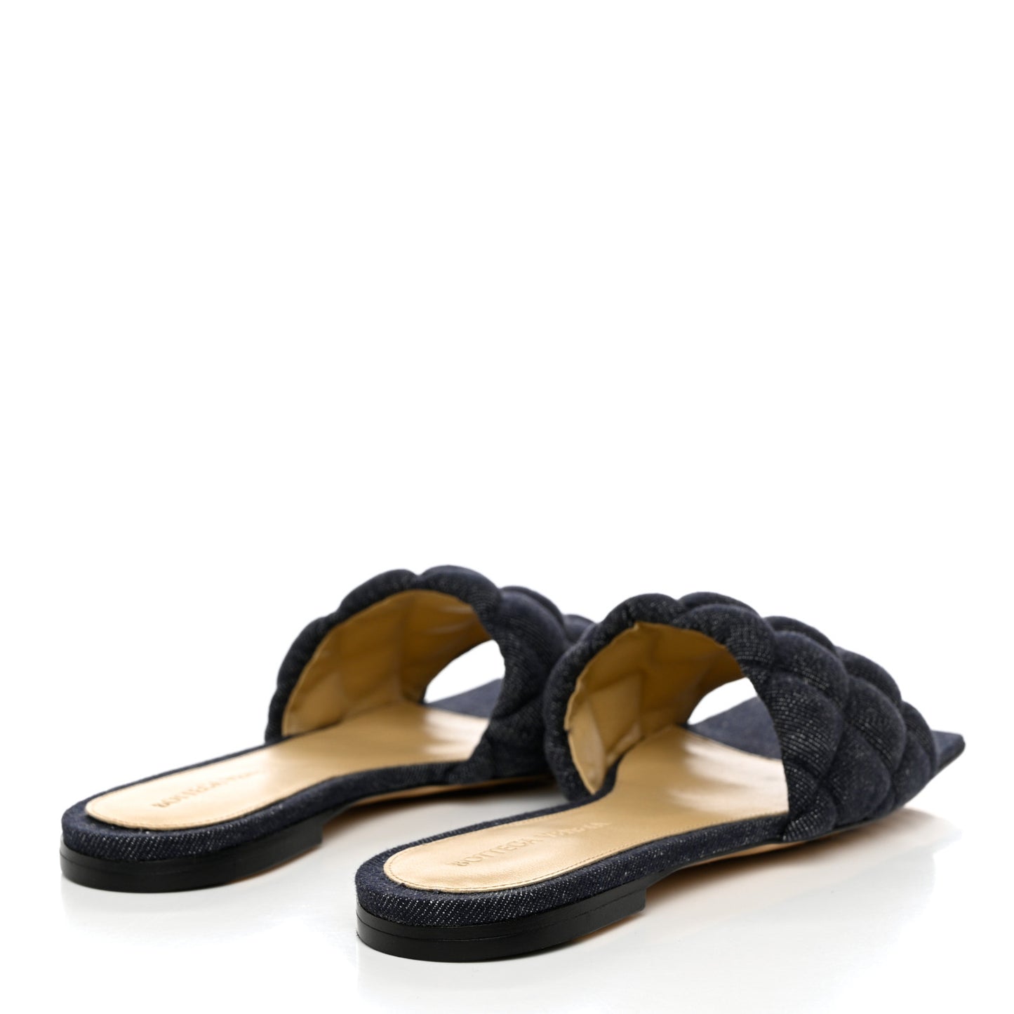 Denim Matelasse Padded Flat Sandals 35 Indigo