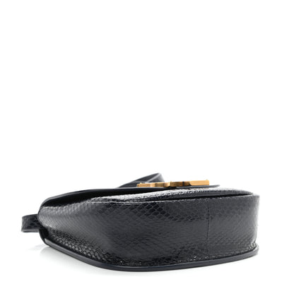 Saint Laurent Snakeskin Small Kaia Satchel Navy 4 of 9