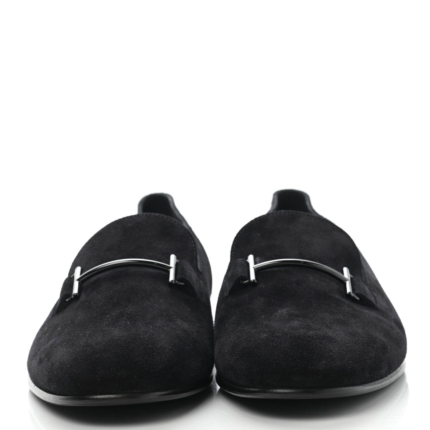 Hermes Suede Mens Saga Loafers 43 Black 2 of 9