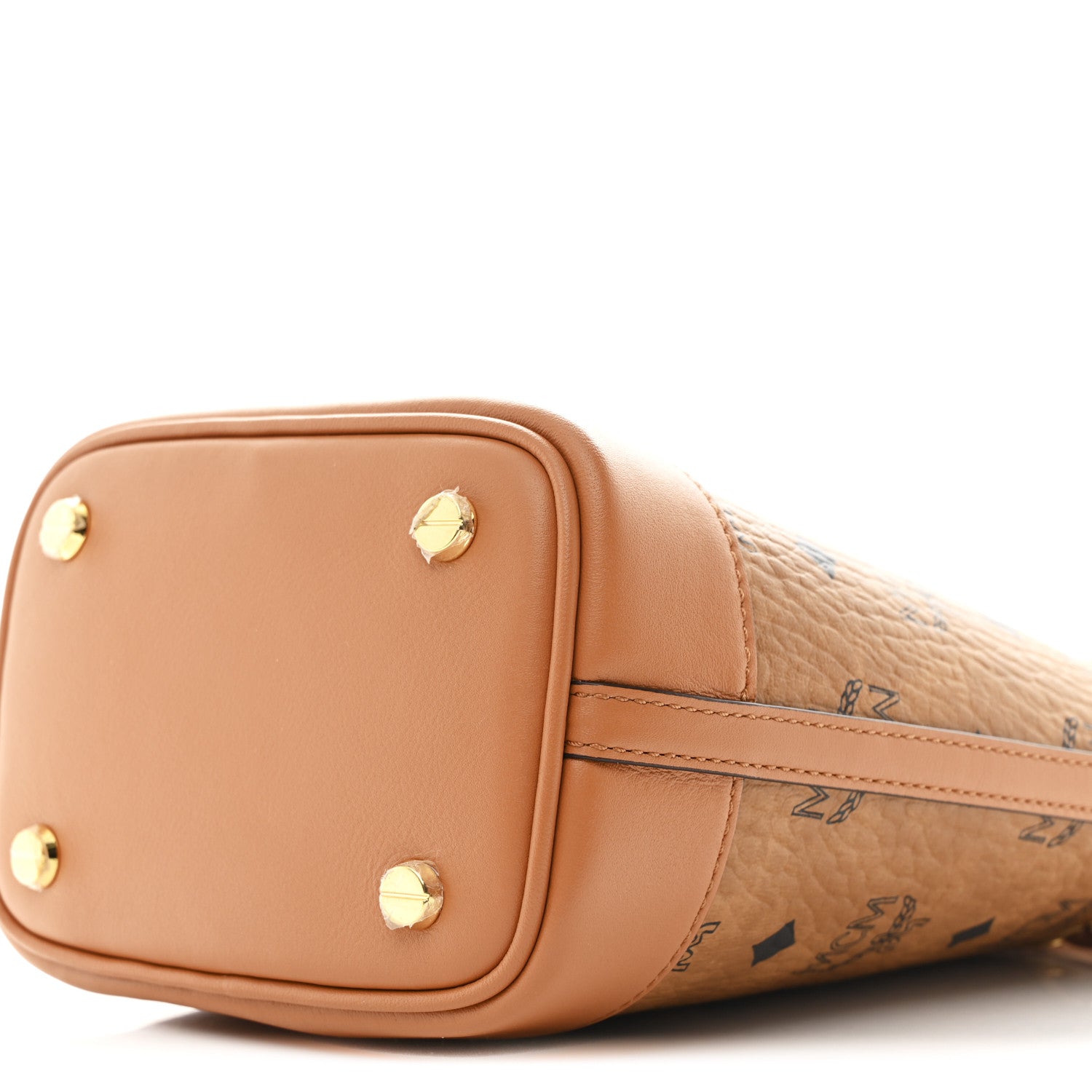 MCM Visetos Mini Dessau Drawstring Bucket Bag Cognac 1808808