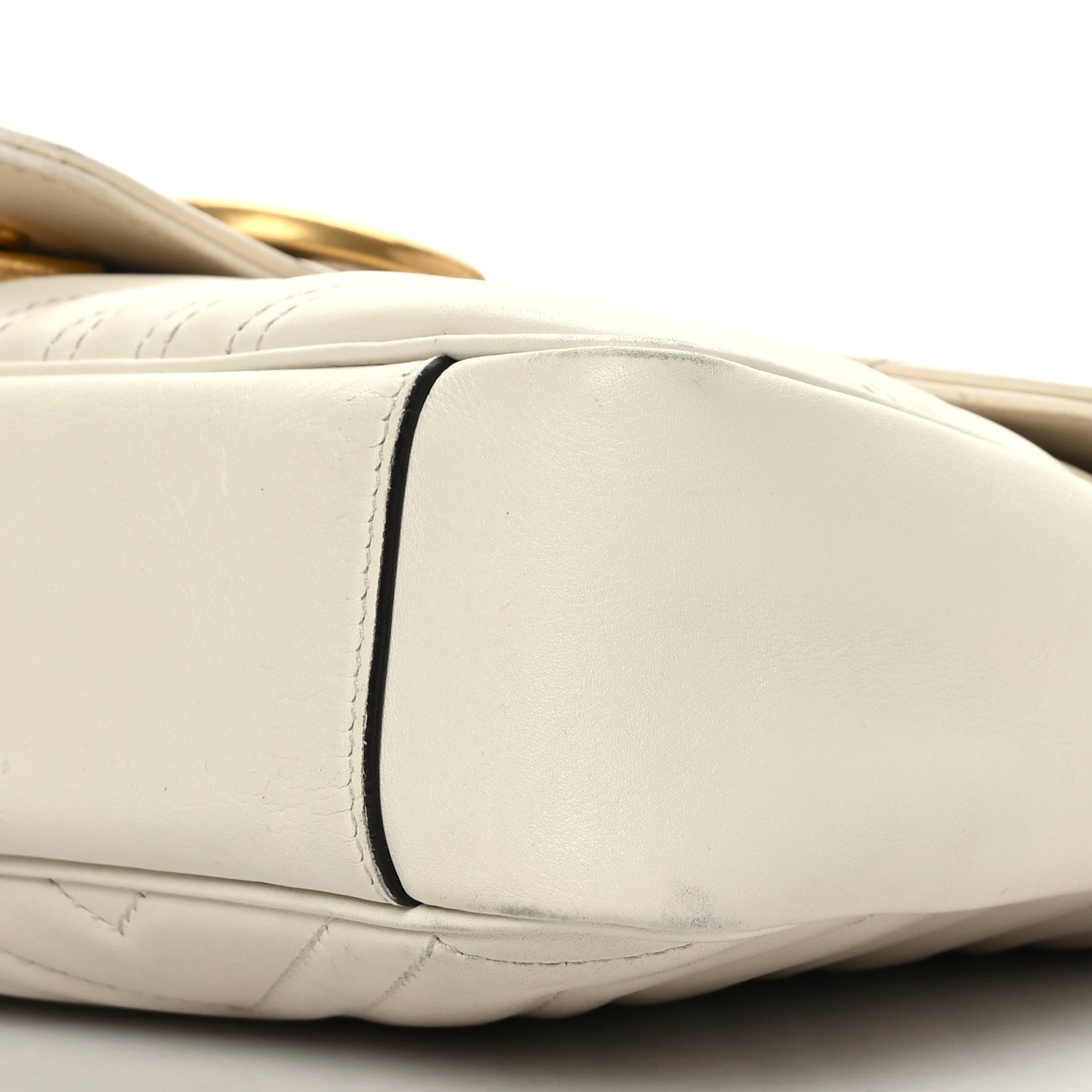 Gucci Calfskin Matelasse Medium GG Marmont Shoulder Bag White 9 of 9