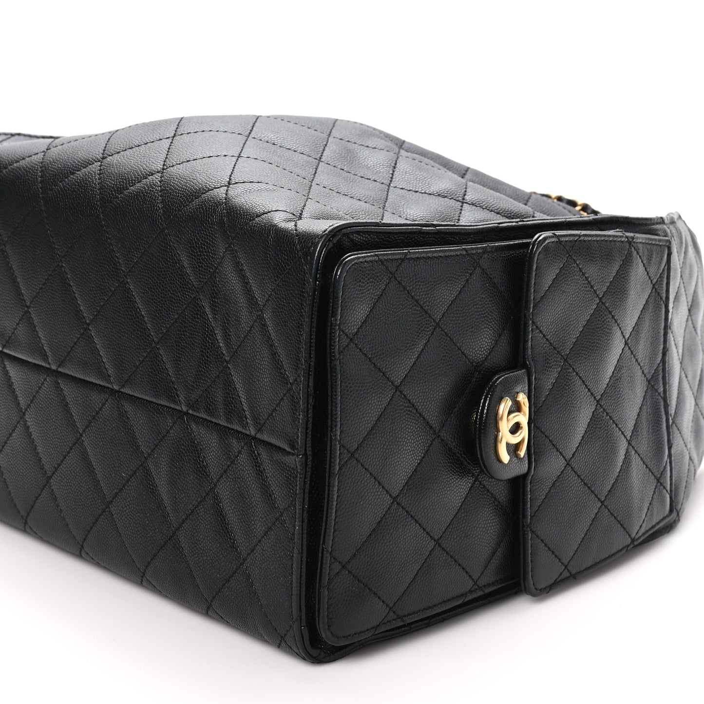 Caviar Quilted Medium Chanel 25 Handbag Black