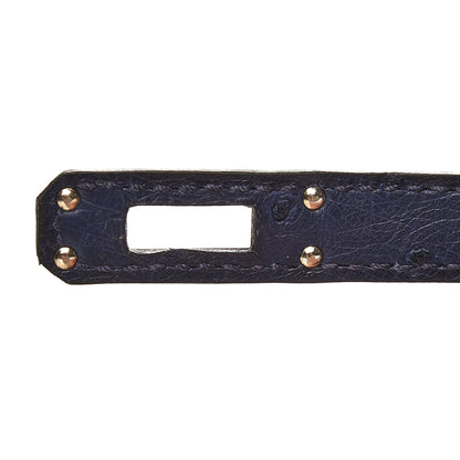 Hermes Ostrich Kelly Pochette Bleu Saphir 9 of 27