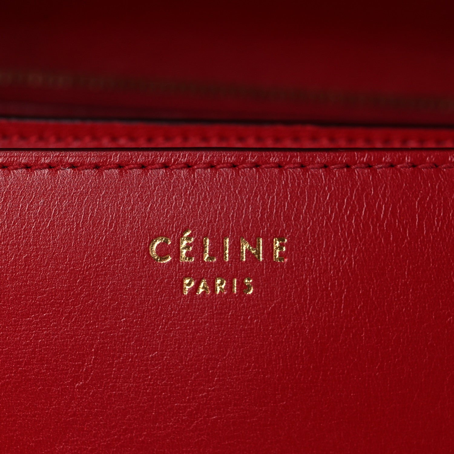 Celine Box Calfskin Medium Classic Box Flap Bag Red 6 of 9
