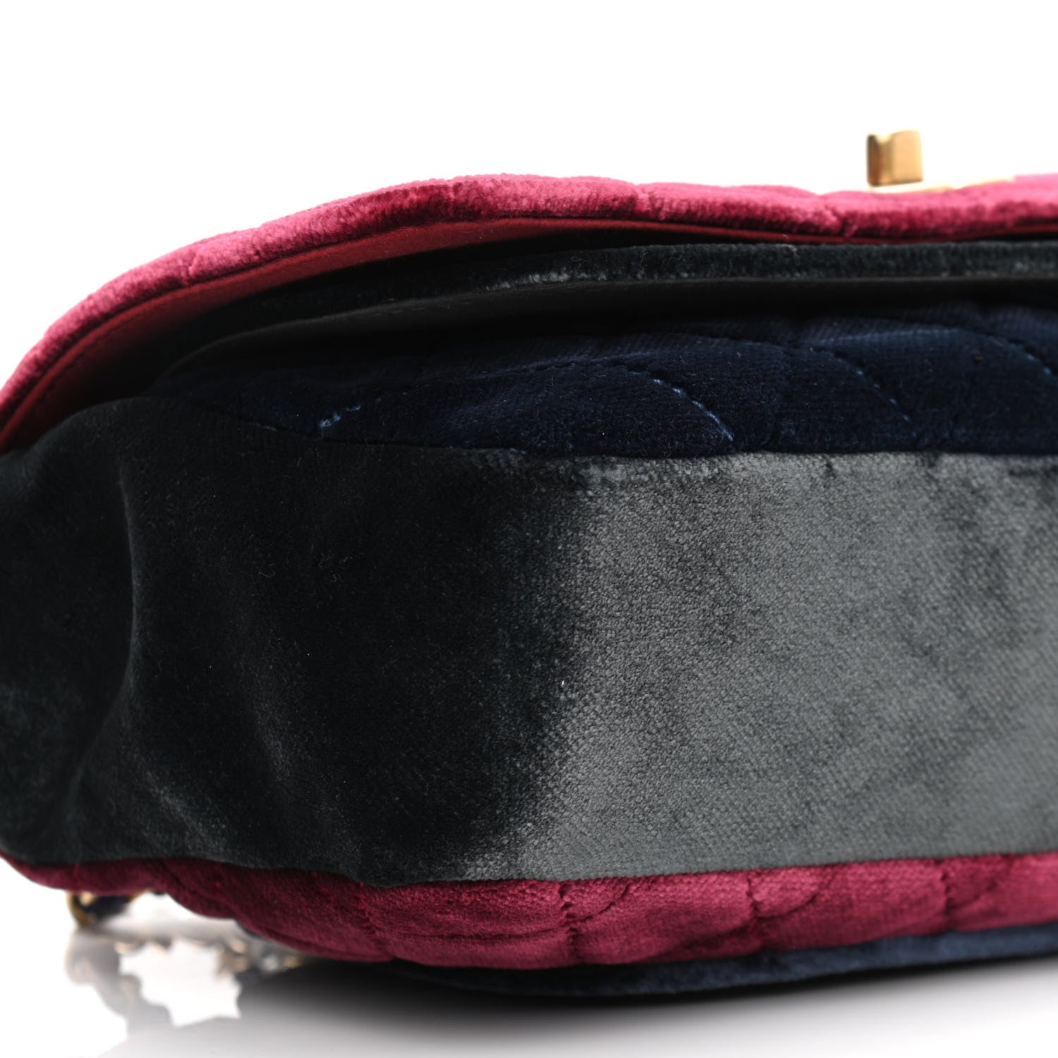 Chanel Velvet Quilted Medium Camellia Flap Black Red Blue 9 of 11