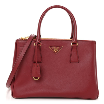 Prada Saffiano Small Galleria Double Zip Tote Cerise 1 of 11