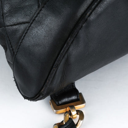Chanel Lambskin Quilted Drawstring Backpack Black 10 of 11