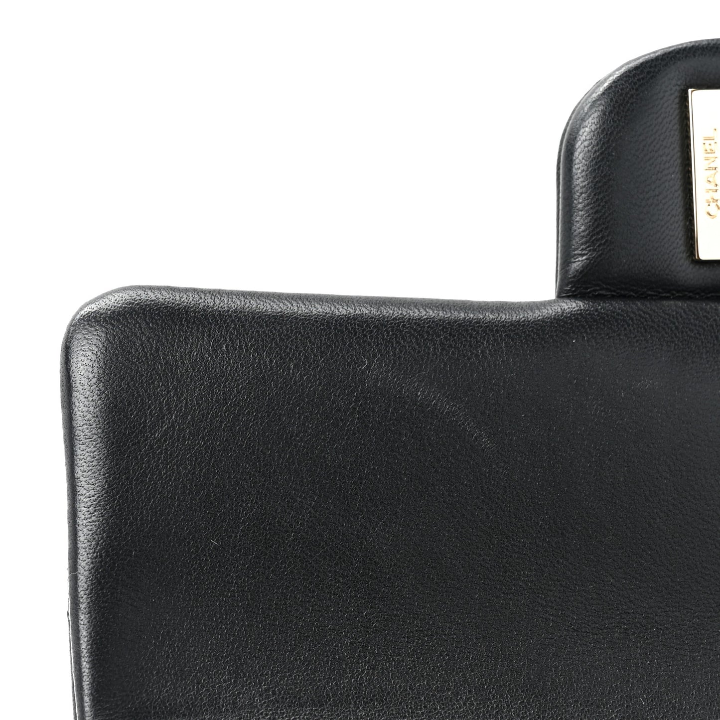 Lambskin Quilted Mini Rectangular Flap Black