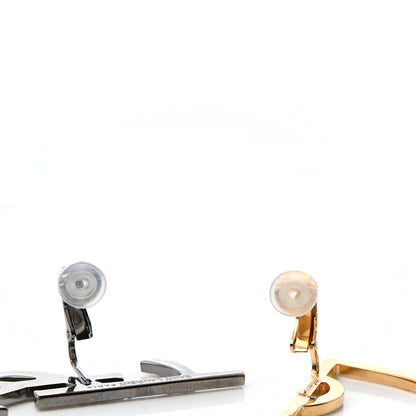 Saint Laurent Metal Brass Crystal Deconstructed Opyum Clip On Earrings Ruthenium Gold 4 of 4