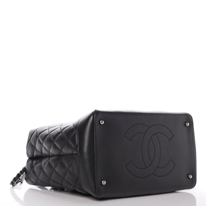 Chanel Calfskin Quilted Small Easy Shopping Tote Black 4 of 9