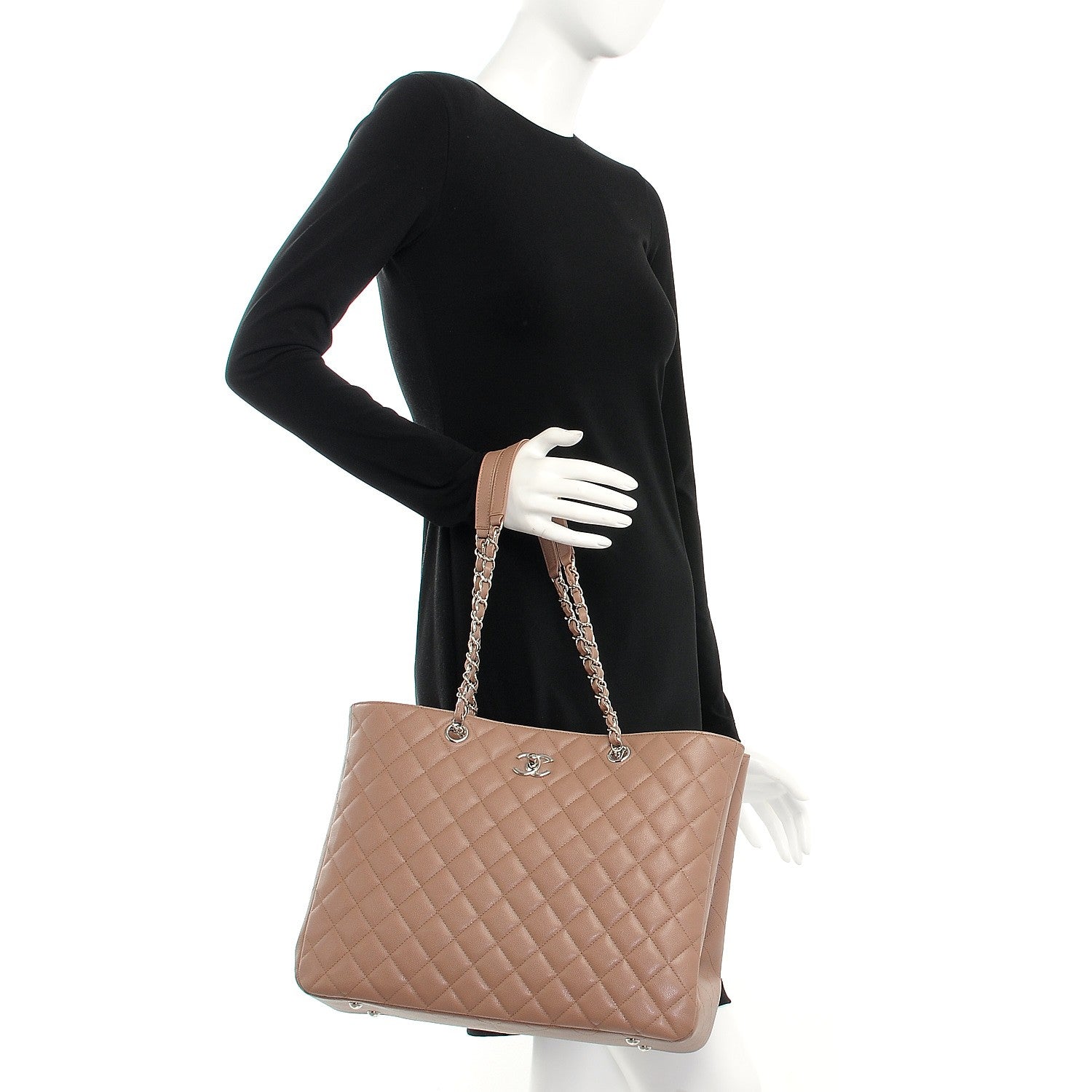 Chanel Caviar Quilted Large Shopping Tote Dark Beige 2 of 8