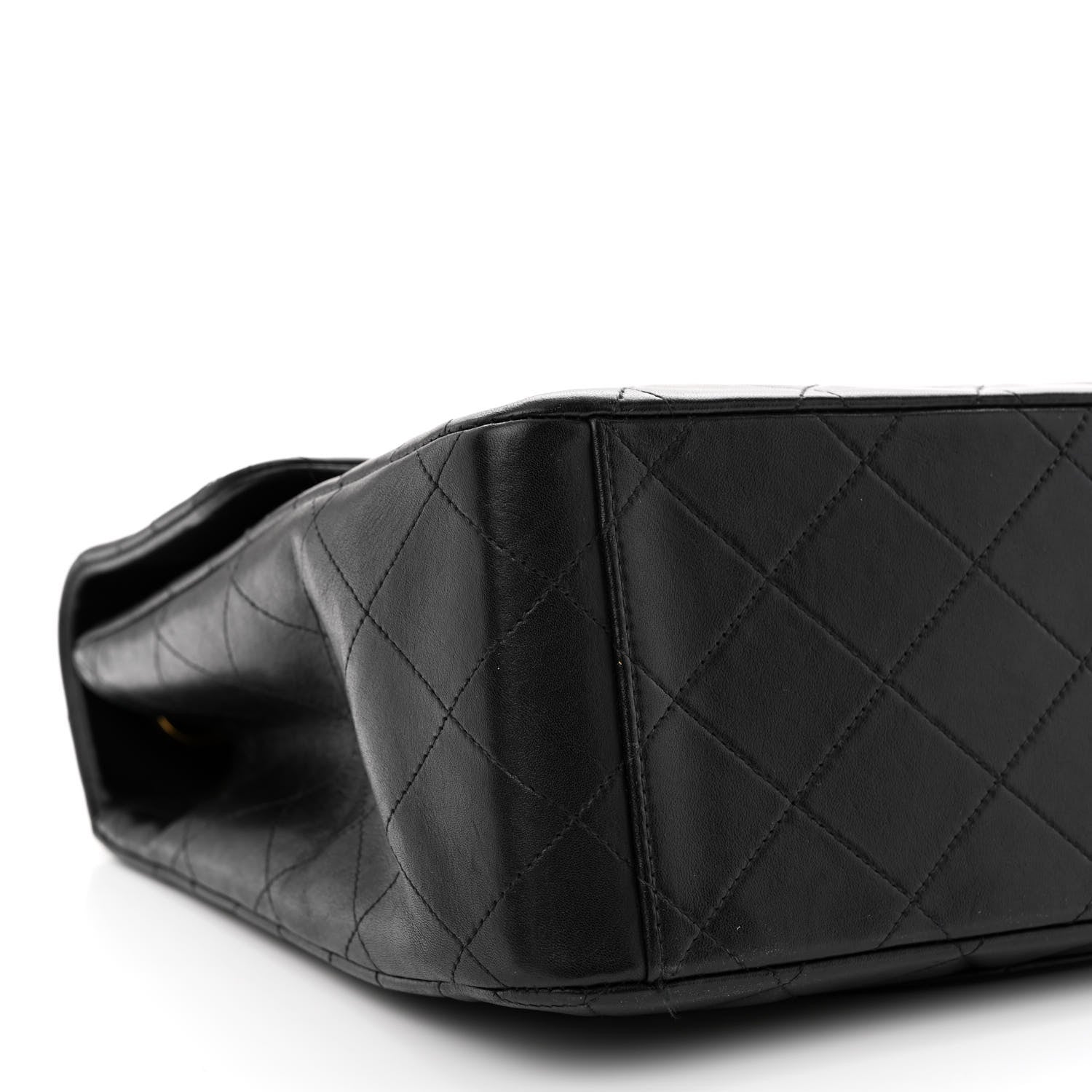 Chanel Lambskin Quilted XL Jumbo Single Flap Black 12 of 14