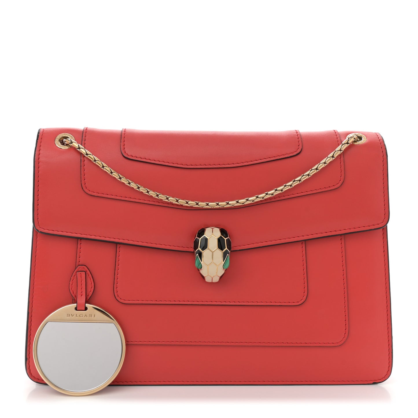 Calfskin Serpenti Forever Shoulder Bag Red