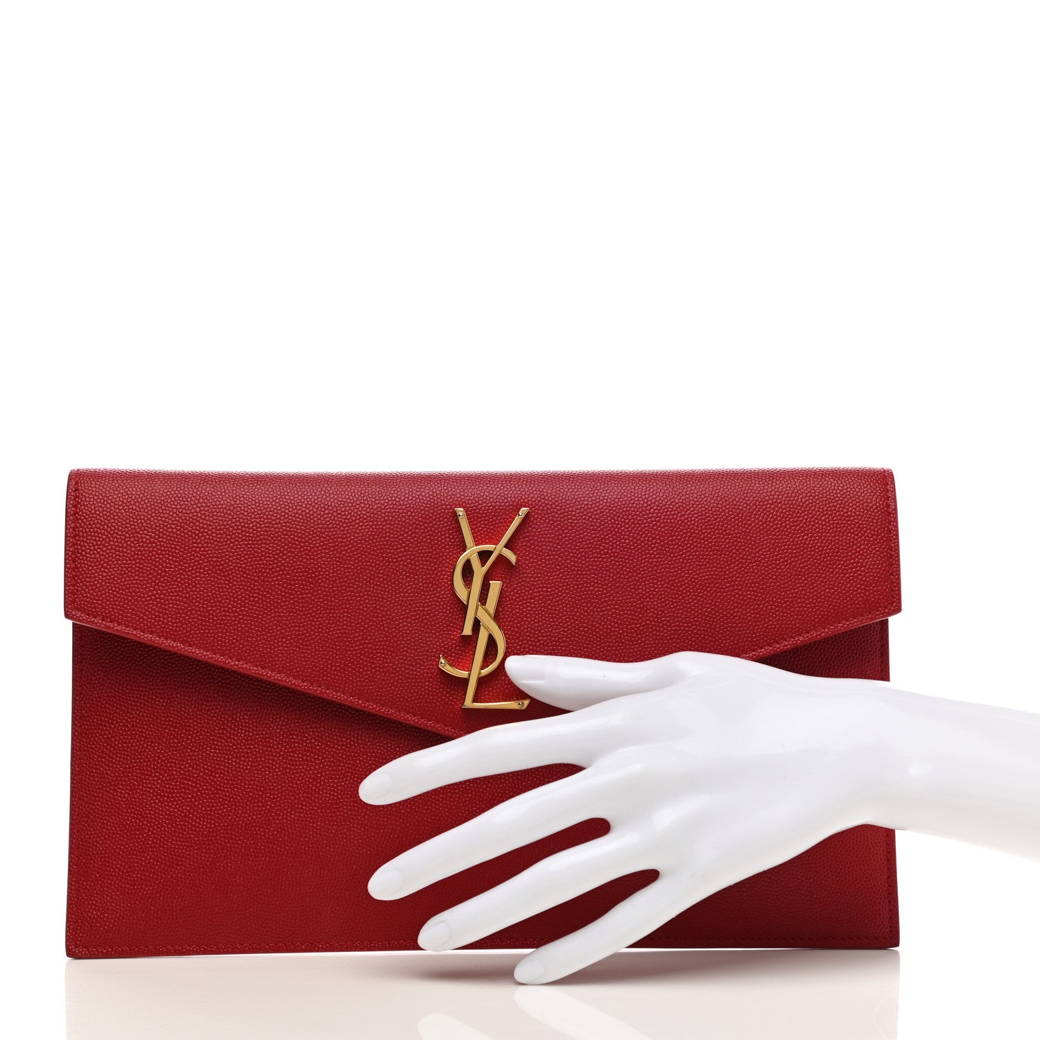 Saint Laurent Grain De Poudre Uptown Pouch Red 2 of 6