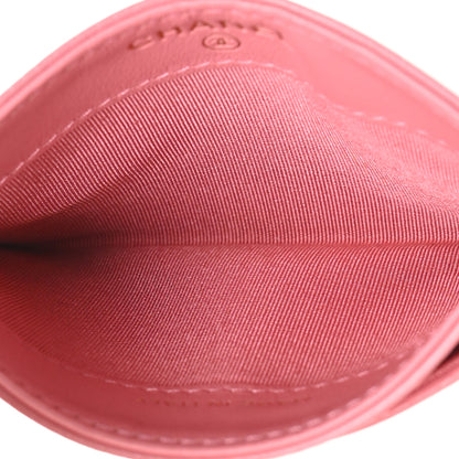 Chanel Caviar Camellia Embossed Card Holder Pink 5 of 11