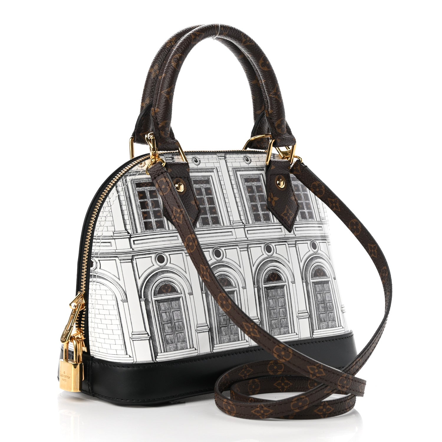 ルイヴィトン　アルマBB ！FORNASETTIコラボ Louis Vuitton X FORNASETTI Calfskin Architettura Alma BB Black