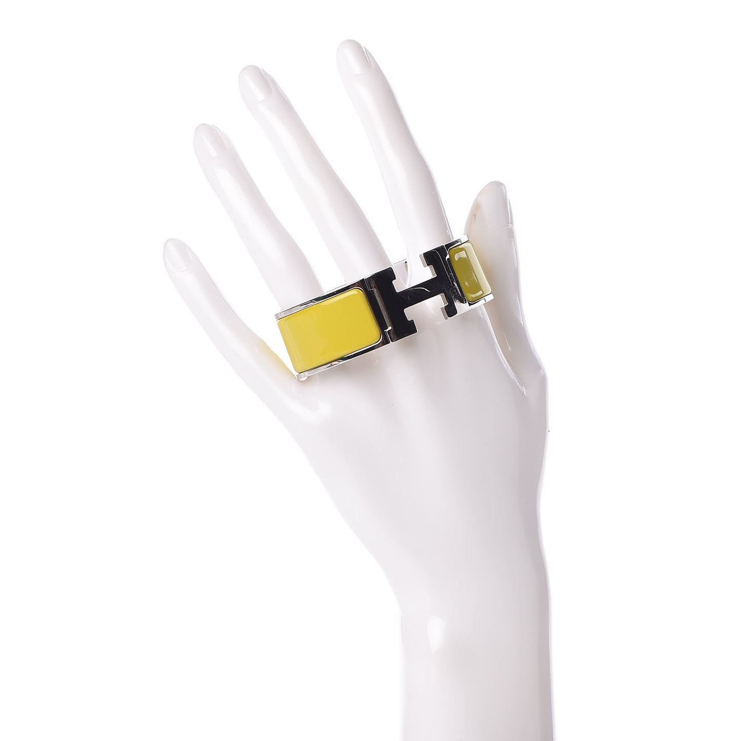 Enamel Clic Clac H Wide Bracelet PM Chartreuse