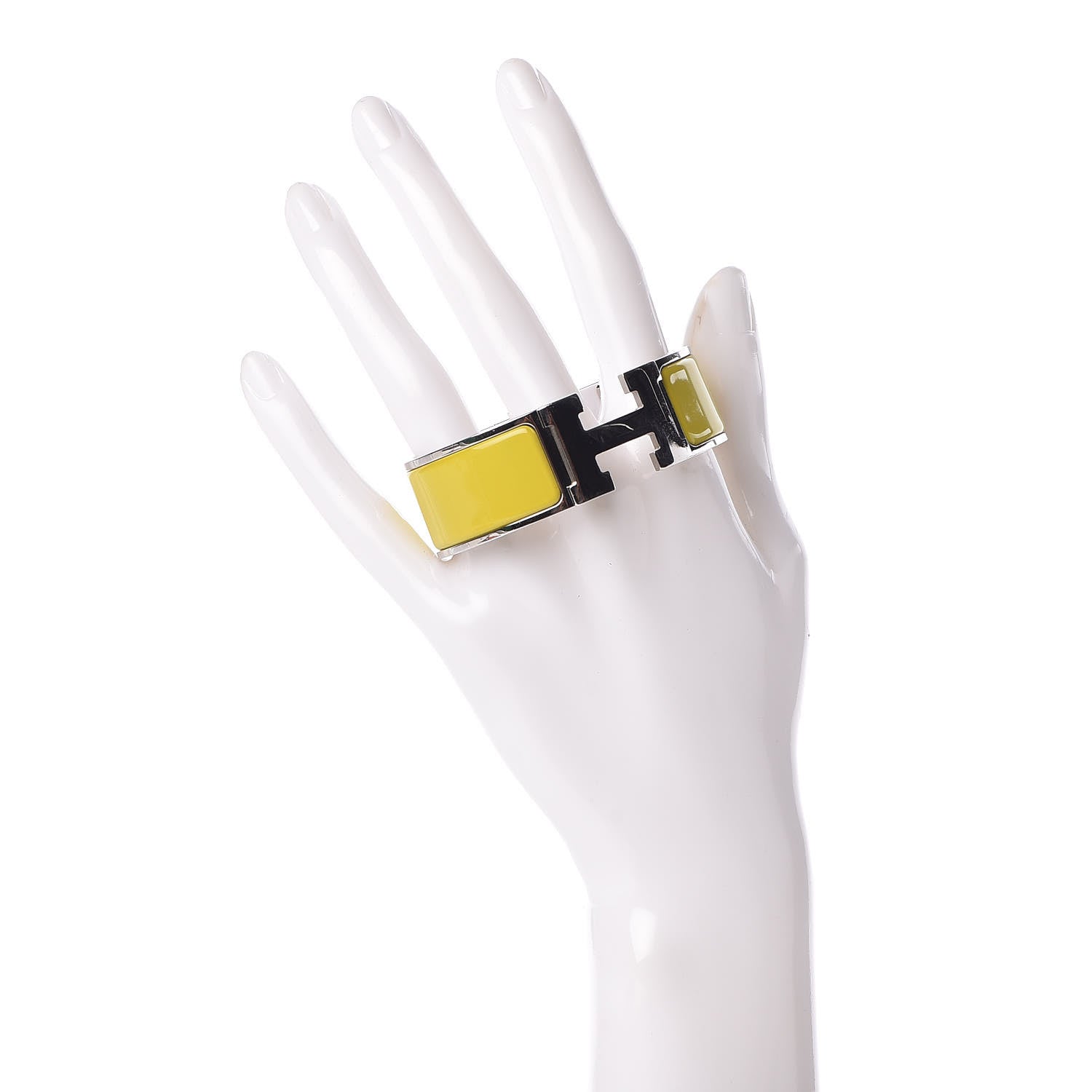 Hermes Enamel Clic Clac H Wide Bracelet PM Chartreuse 2 of 6