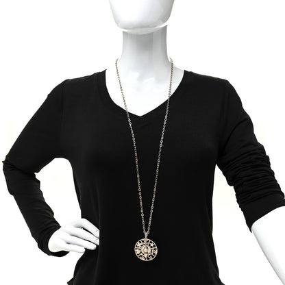 Chanel Crystal Pearl CC Long Pendant Necklace Gold 2 of 5